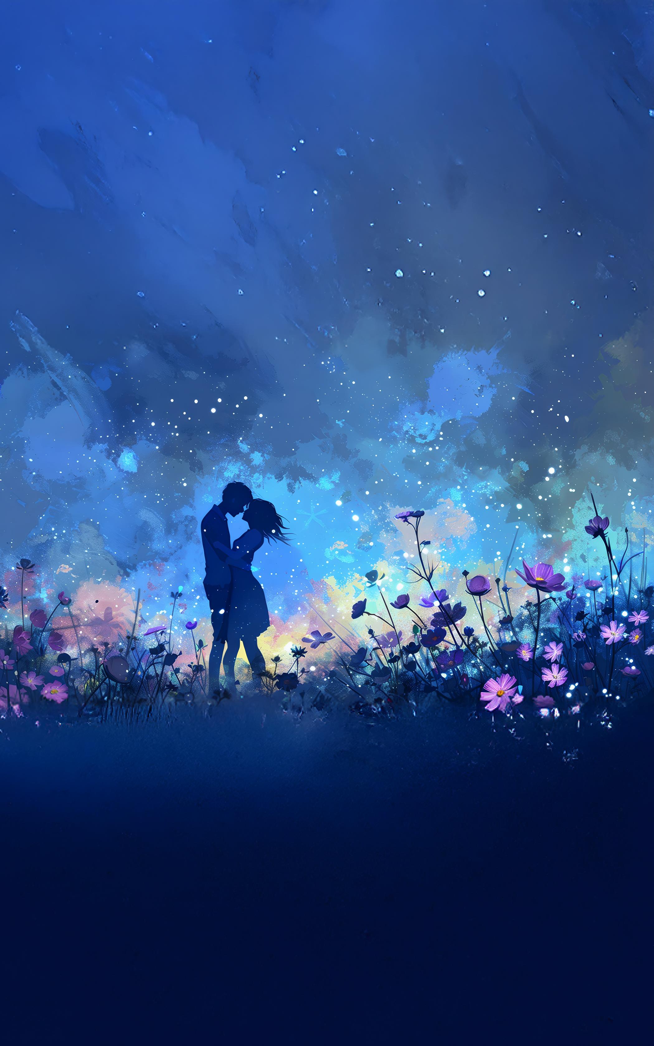 Starlit Romantic Embrace