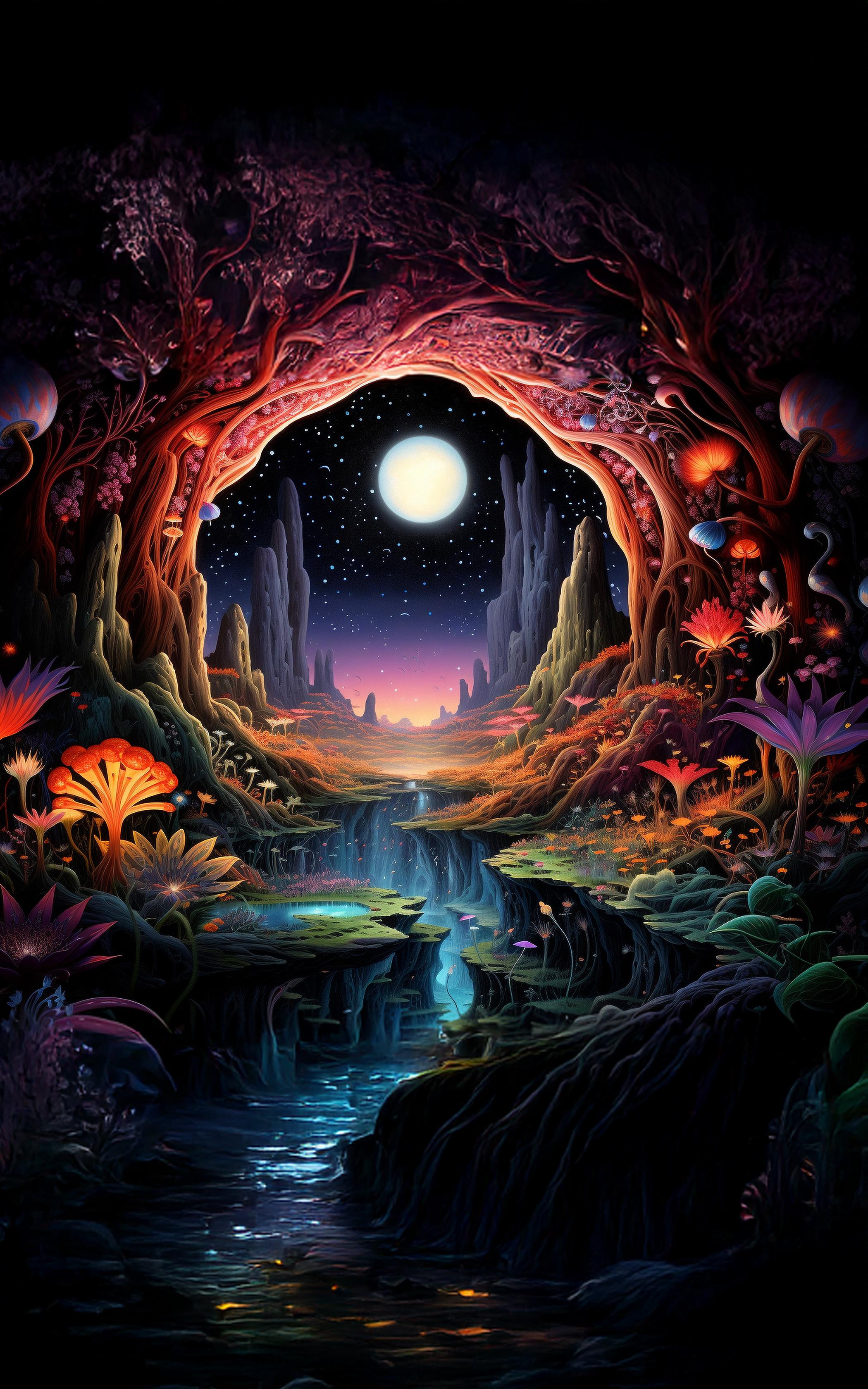 Enchanted Moonlit Gorge