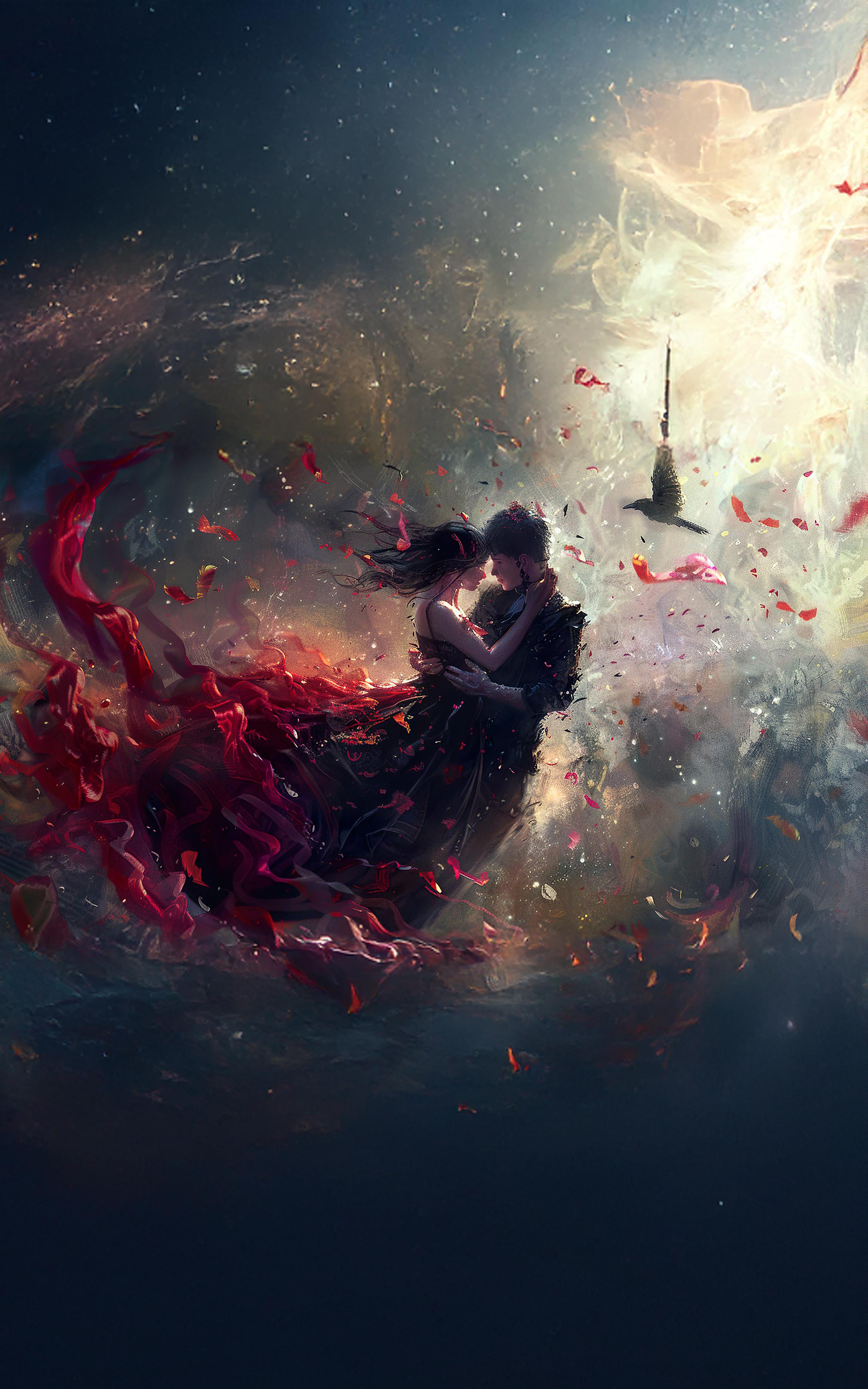 Ethereal Lovers Embrace