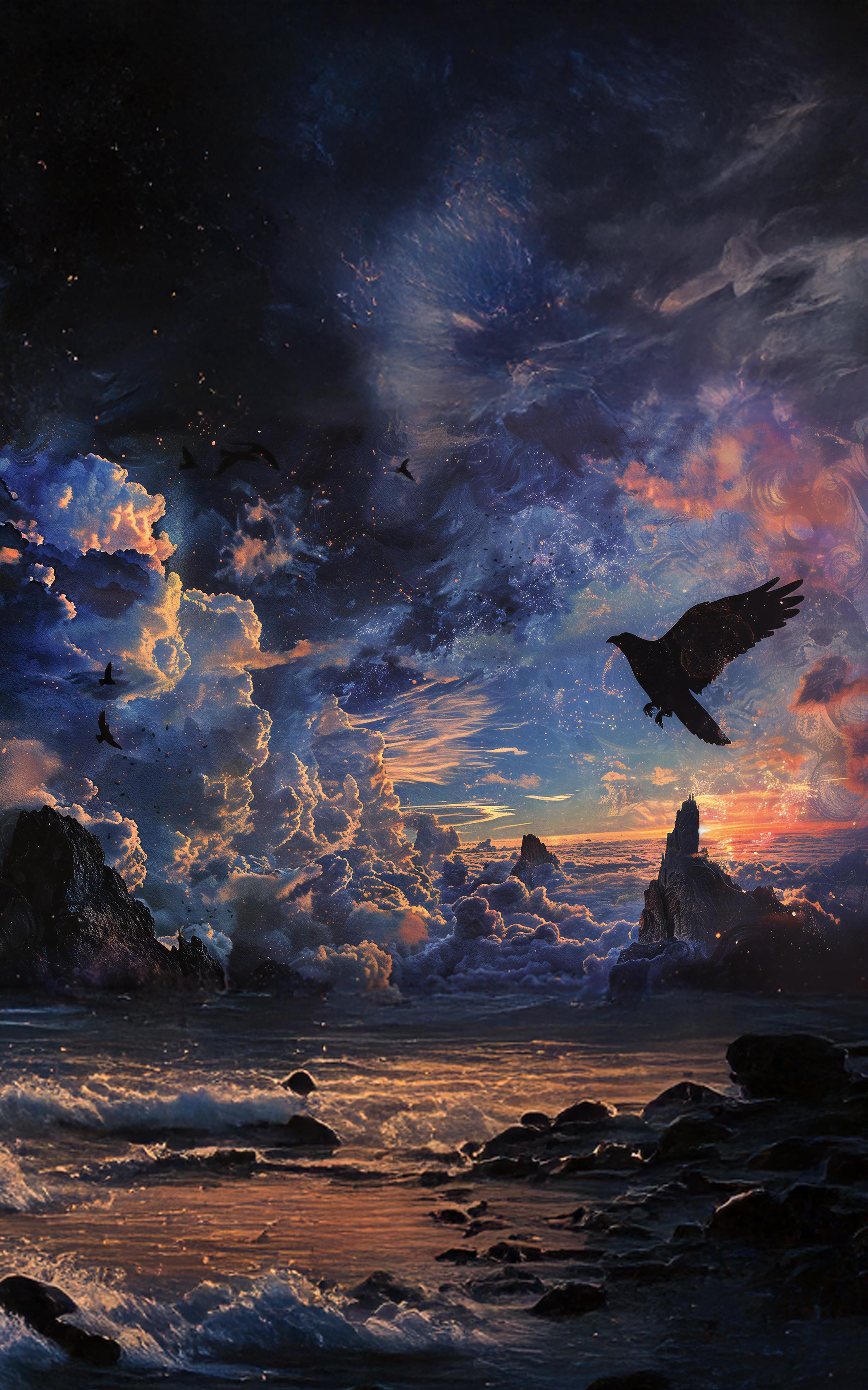 Twilight Ocean Flight
